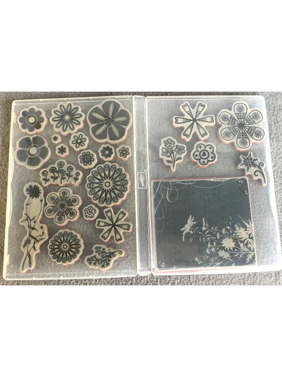 Office | Rubber Stamp Set Lot Flower And Nature Themed Stamps Card ...